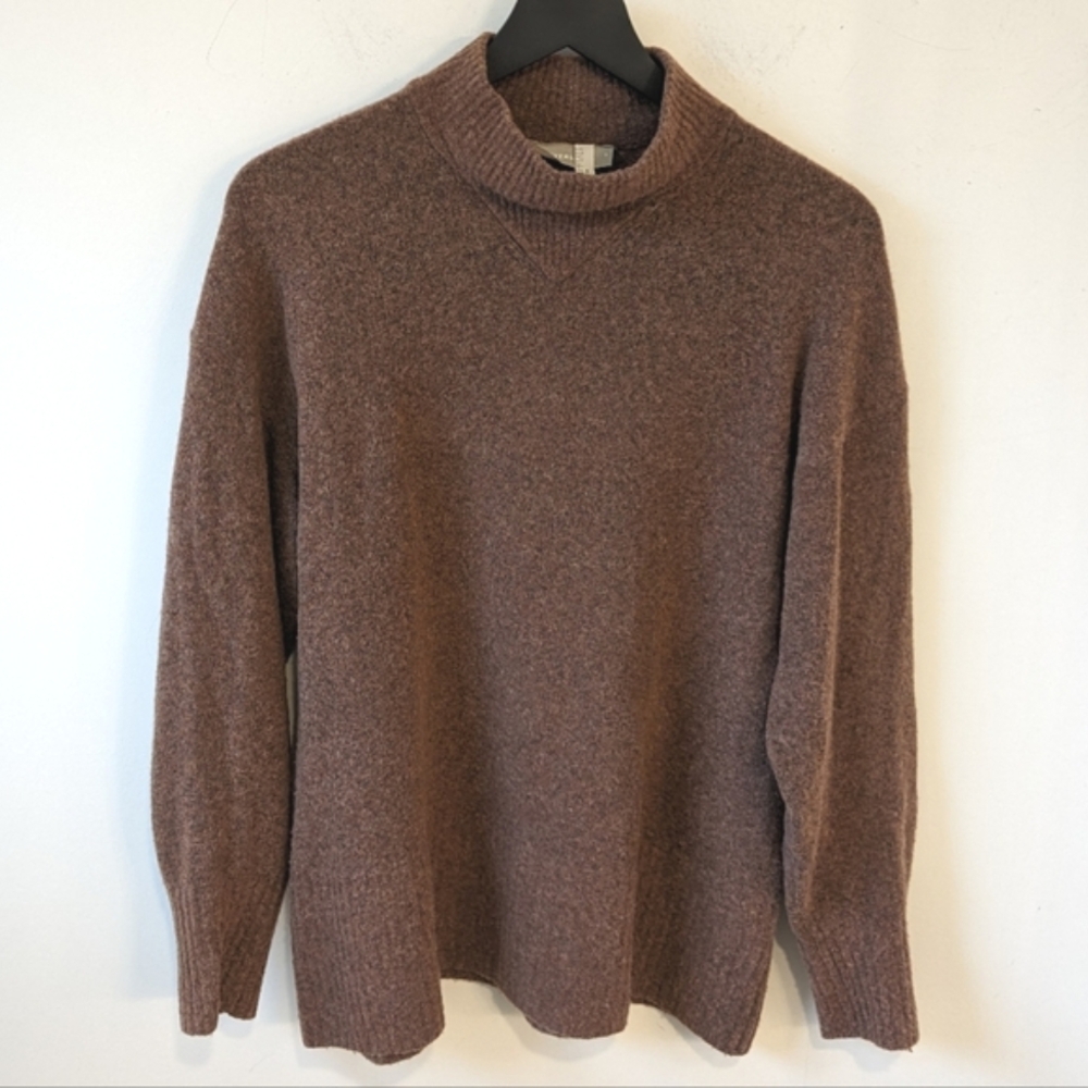 Everlane Women's Brown Wool Yak Blend Cozy Stretch Mock Neck Sweater Small